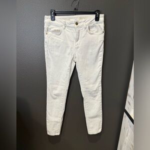 Pilcro and the Letterpress Cream Skinny Jeans